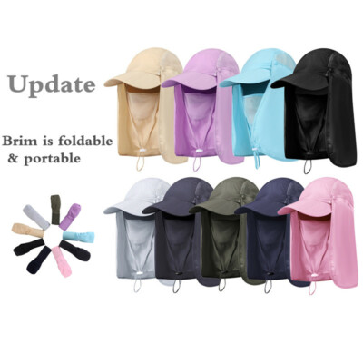 Folding Outdoor Sun Hat Fishing Cap Men Women 360°UV Protection Face Mask  Hiking