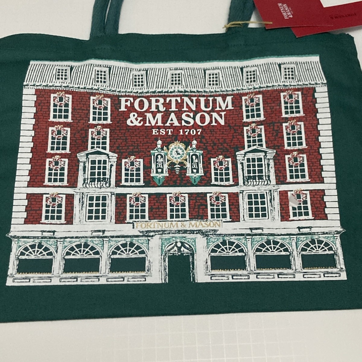 Fortnum Mason London Piccadilly Green Christmas Bag 2024 Storefront Holiday  New