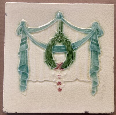 ANTIQUE BOOTE - ART NOUVEAU MAJOLICA TILE C1900 | eBay