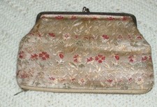 Vintage 1930's Tapestry Ladies clutch or wallet. Individual teeth KENT gold zipp