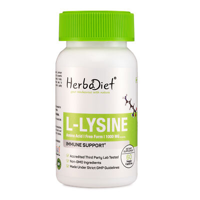 L-Lysine Capsules Fights Cold Sores Immune Heart Support Essential Amino Acid