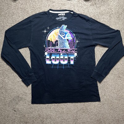 Men s Large (42/44) Fortnite Give Me Loot Llama Long Sleeve Graphic T-Shirt