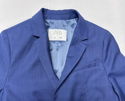 ZARA Kids Suit Blazer Jacket Boys Size 8 Wool Blend Tailored Fit