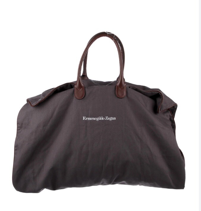 New Ermenegildo Zegna Garment Bag With Leather Handles and Trim Suit