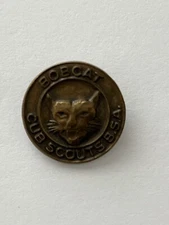 Vintage BSA Cub Scouts Copper Penny Look Metal Bob Cat Pin