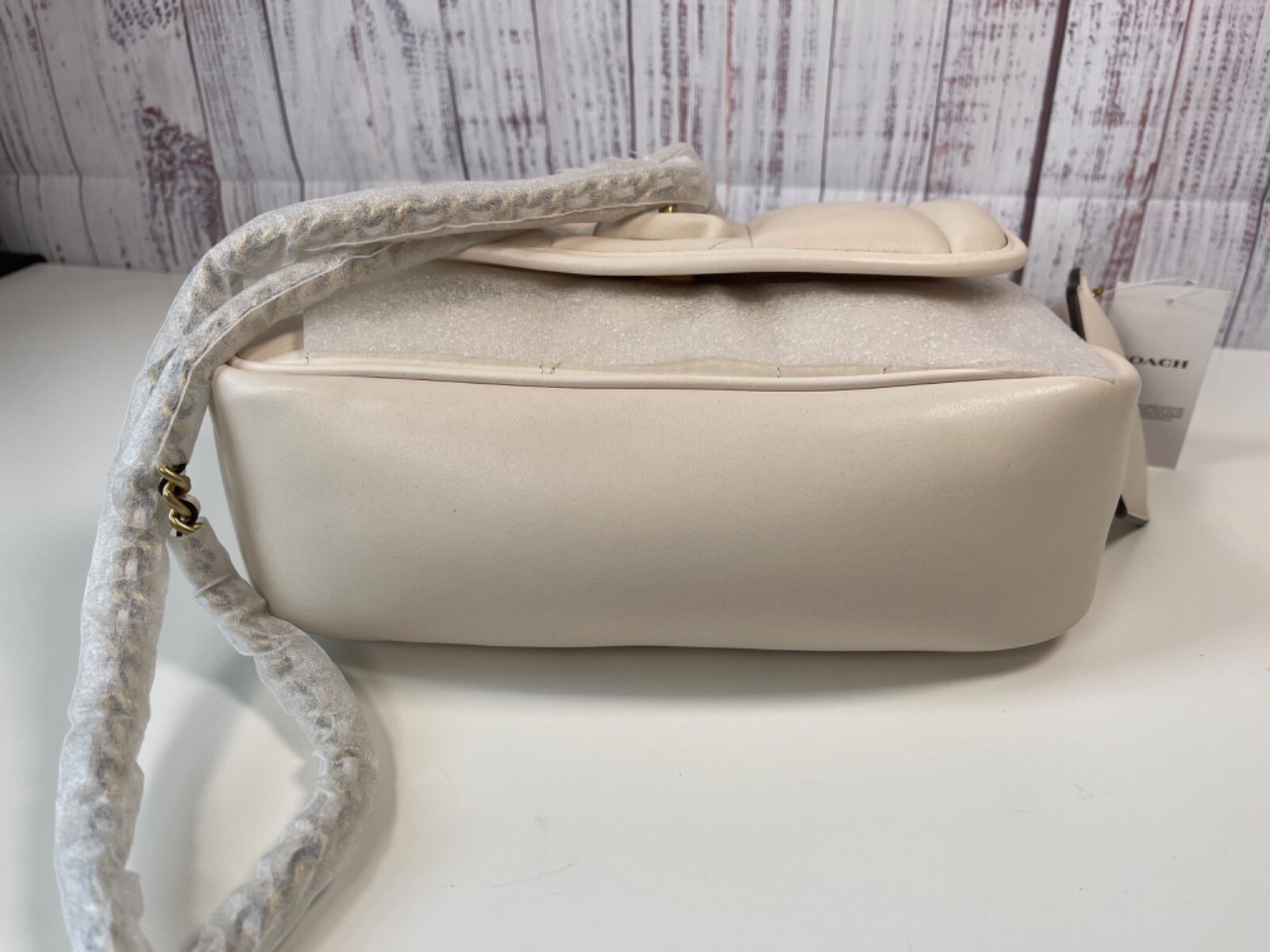 Coach Madison Quilted Pillow Shoulder Bag Nappa Leather Chalk C8560 MSRP $495 image 5