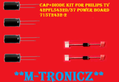 PHILIPS TV 42PFL5432D/37 POWER SUPPLY  BOARD 715T2432-2  CAP + DIODE KIT