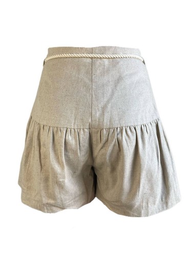 LOST IN LUNAR Women's Beige Linen Cotton Ruffle Hem Shorts Size XS NWT - 第 3/3 張圖片