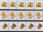 US Stamps Fruit coil 3 strips of 5 Apple Lemon Strawberries 1 2 &3 cents