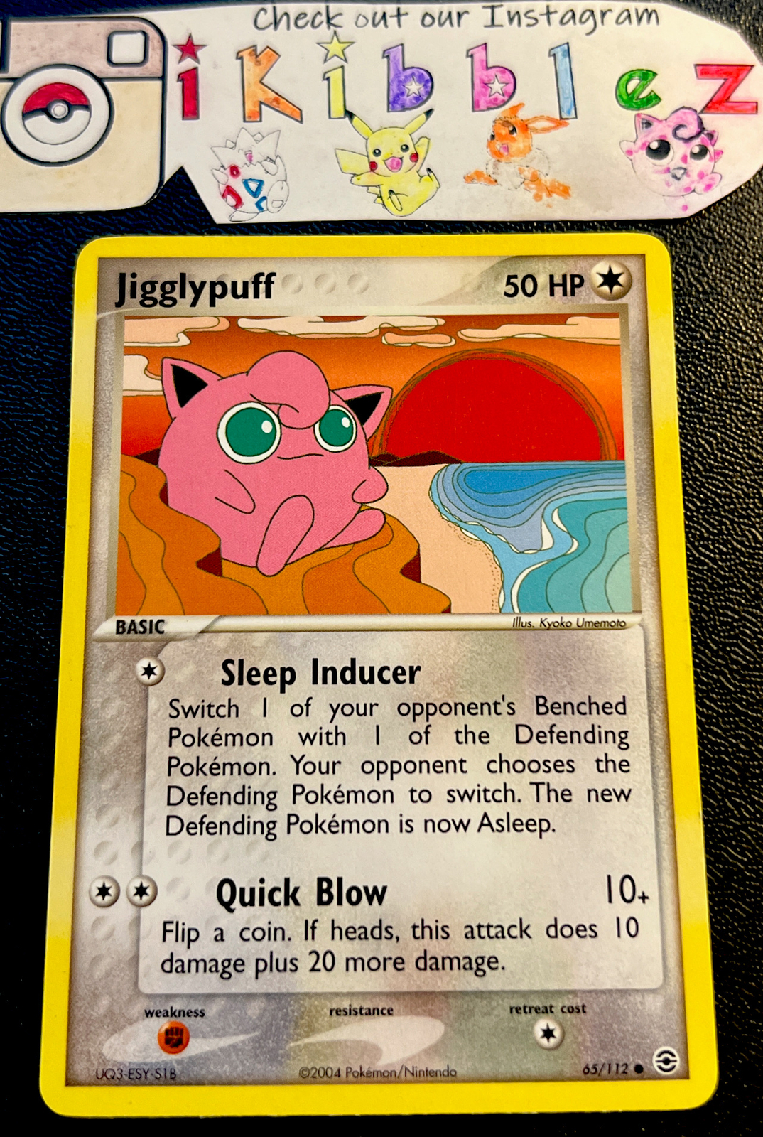 Jigglypuff 65/112 NM Awesome Sunset Artwork EX Fire Red Leaf Green Pokémon Card!