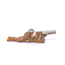 Vintage Antique Barclay Manoil Lead Soldier Firing Machine Gun Lying Down Prone