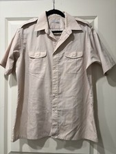 VTG Christian Dior Shirt Mens L Safari Button Down Pocket Logo READ DESCRIPTION