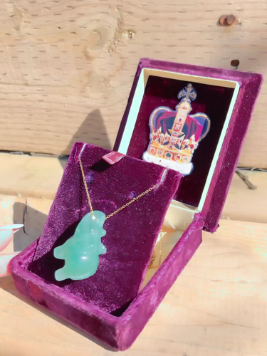 Imperial Jadeite, Natural Jade Elephant Necklace, Queen Elephant Charm Pendant - Video 1 of 1