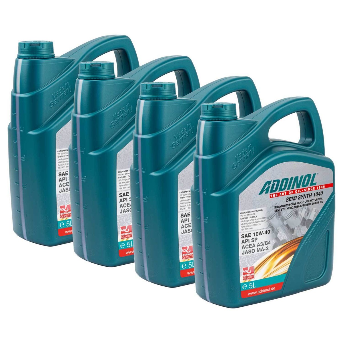 Motoröl Motor Öl ADDINOL 10W-40 Semi Synth 1040 4 X 5 Liter