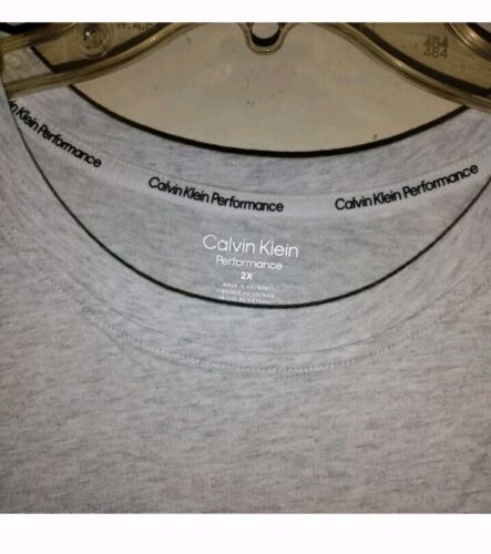 NWT Calvin Klein Performance 2X Heather Gray Logo Tshirt!! - Picture 3 of 10