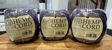 Lot of 3 Rolls of Hemptique Hemp Cord in Dark Purple 20 Lb 400 Ft Each Roll