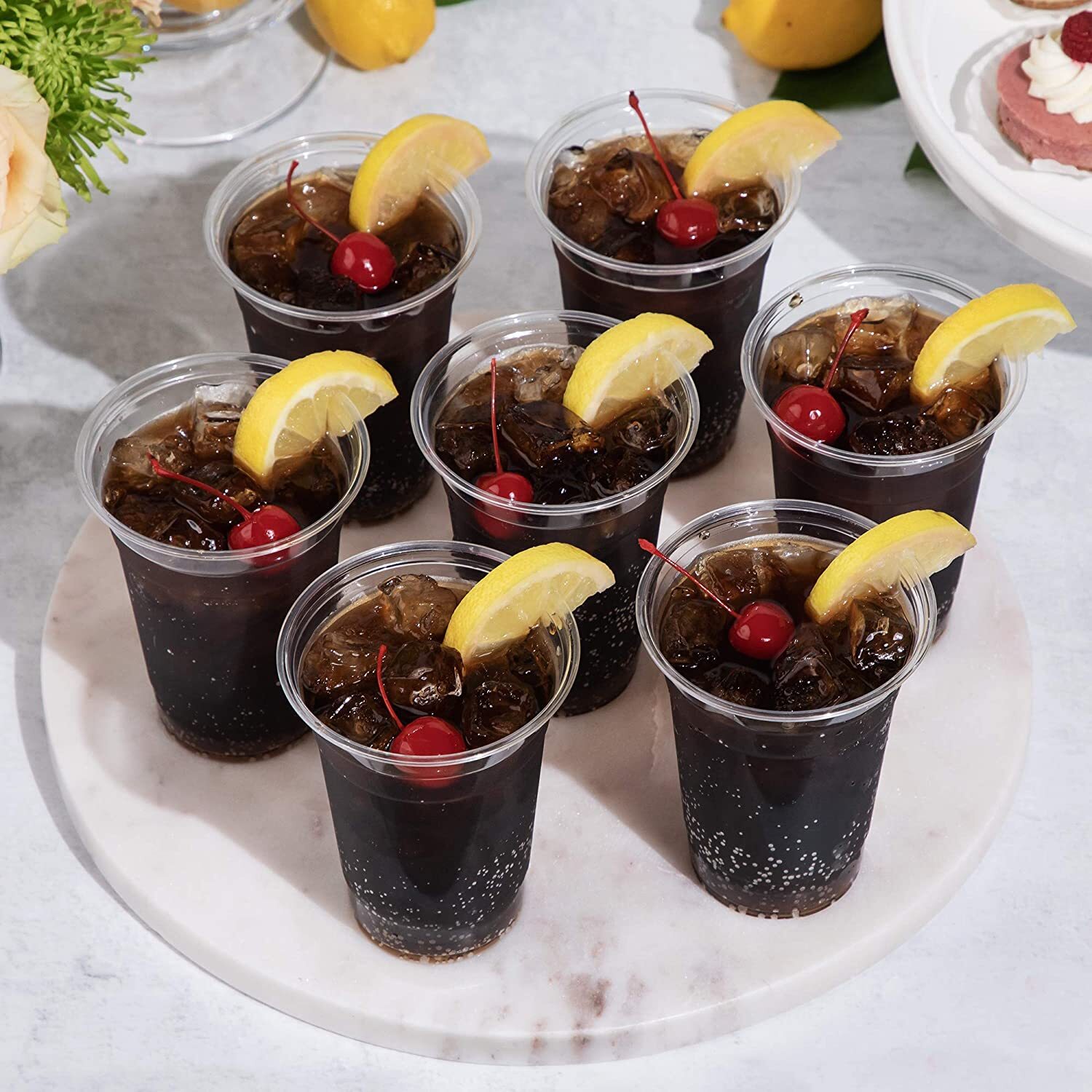 PP5 Plastic Cups Clear Reusable Drinking Water Cup Home Xmas Party 200