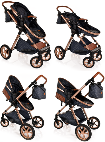 Baby Pram Buggy 3 in 1 Travel System Car Seat Folding Pushchair Reversible - Picture 103 of 117