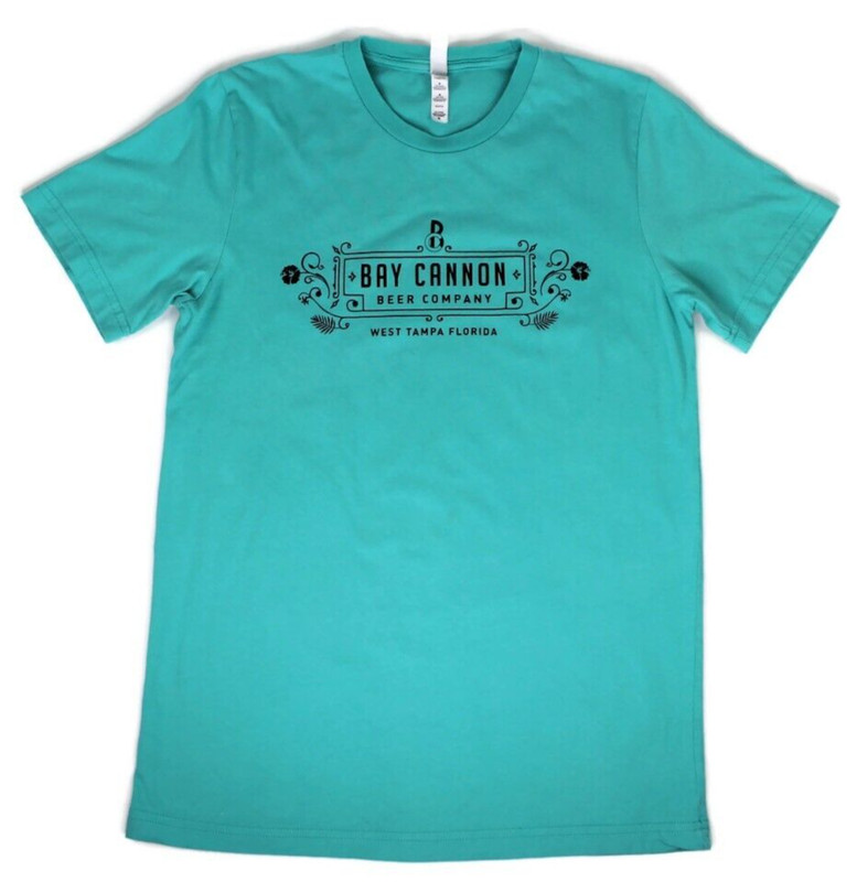 Bay Cannon Beer Company West Tampa Florida Teal T Shirt Adult Size M