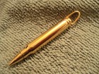 Pendant, Bullet, Gold Color Plated Stainless Steel, "L"