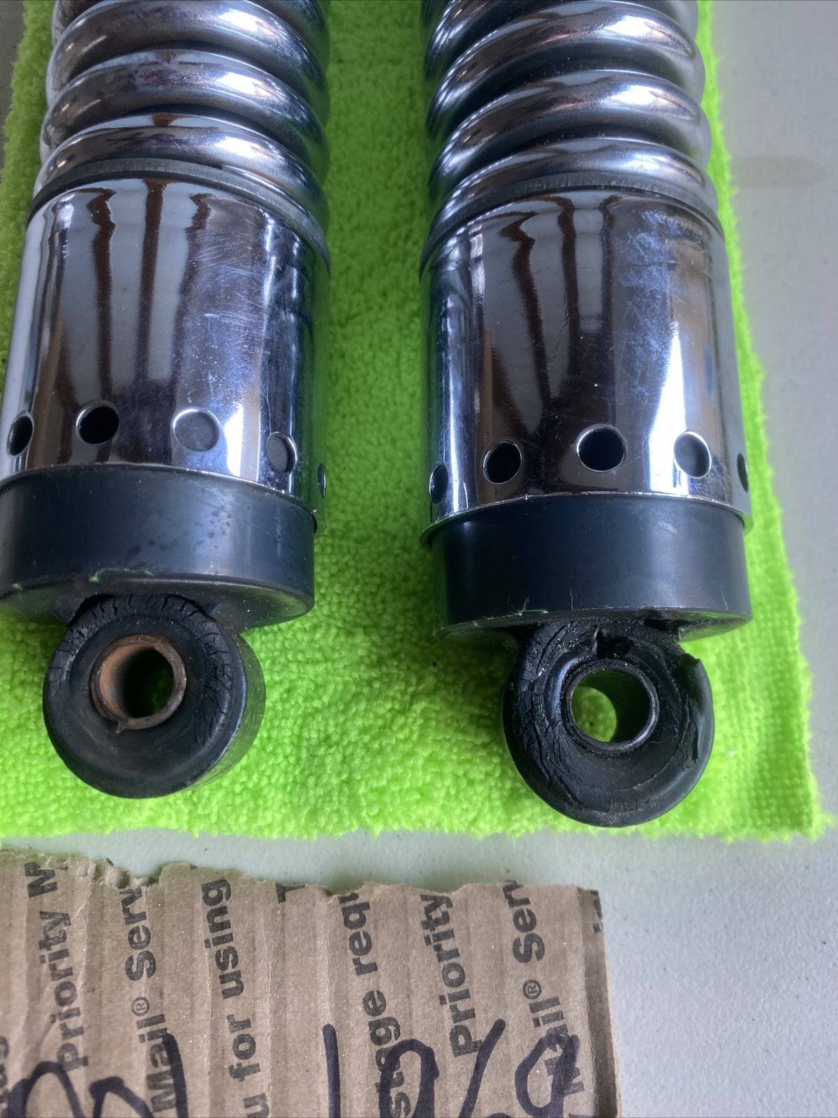 Harley OEM Dyna/ Sportster 12" Chrome Rear Shocks Suspension Shock eBay