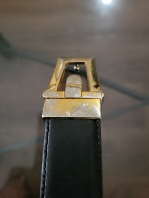 希少タグ付き✨YSL イヴサンローラン レザーベルト しぼ革 vintage 黒 希少タグ付き✨YSL イヴサンローラン レザーベルト しぼ革