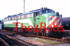 Original 1988 Burlington Northern E9 Commuter Locomotive Aurora IL Slide A236