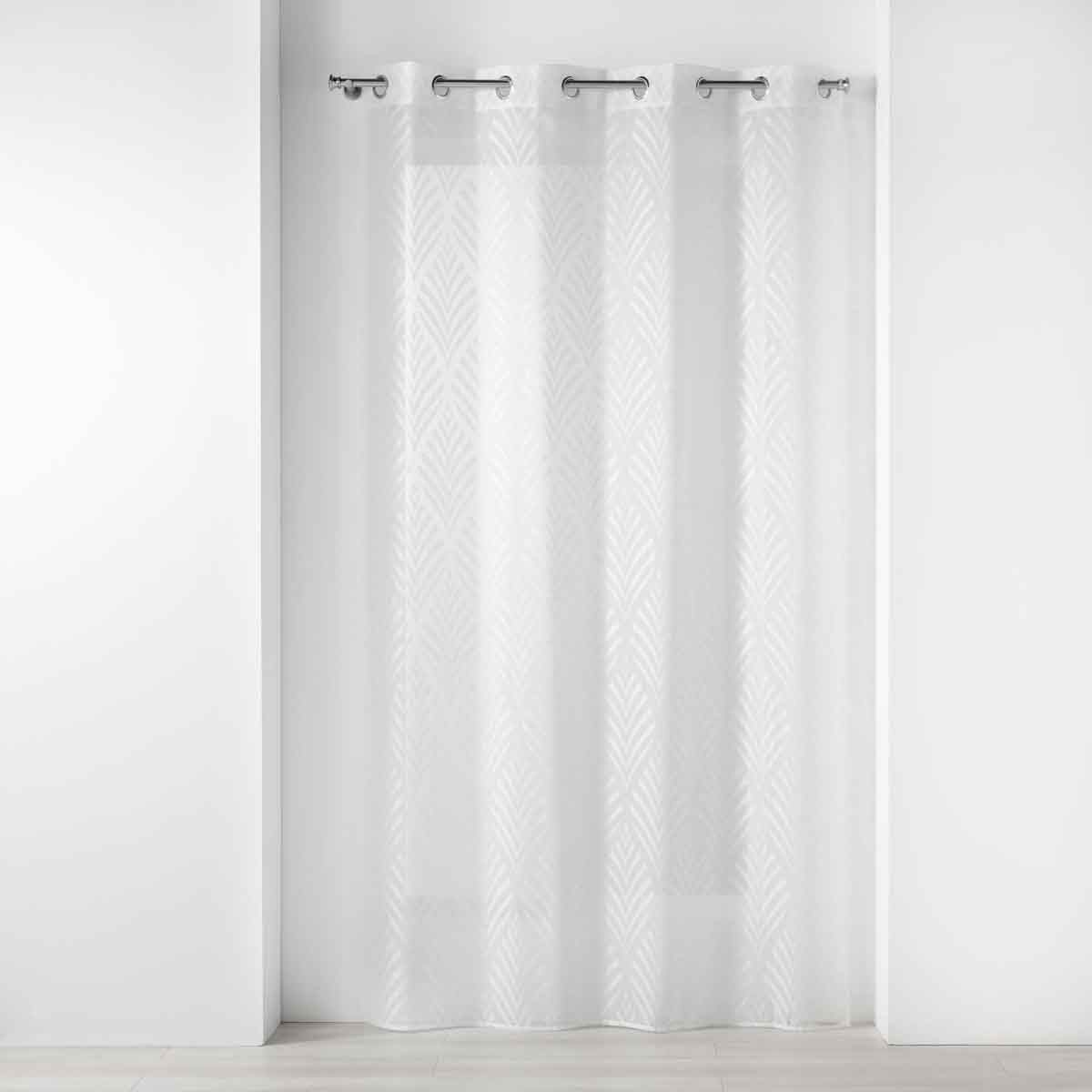 Voilage Poesia blanc 140x280 cm pour bloquer les regards indiscrets sans perdre la lumière naturelle