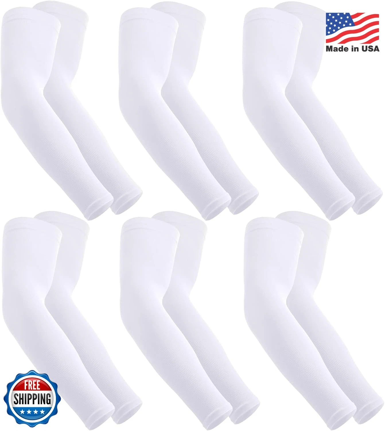 HEGCOIIE UV Sun Protection Arm Sleeves Men Women UPF 50 6 Pairs White
Opens in a new window or tab