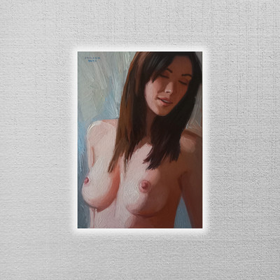 ORIGINAL Ölgemälde auf Karton | Dame/Portrait/Akt/Erotik | BOHDAN MILASH (*1992)