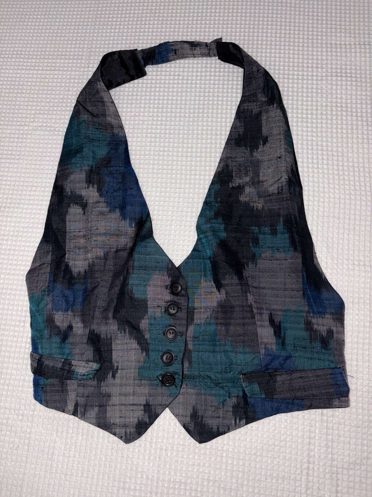 Saddleseat Half Vest Women’s OS Adjustable Hook & Loop Blue Tie Dye Equestrian