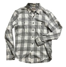J.CREW Shirt Mens Size Small Gray Plaid Slim Midweight Flannel Long Sleeve City