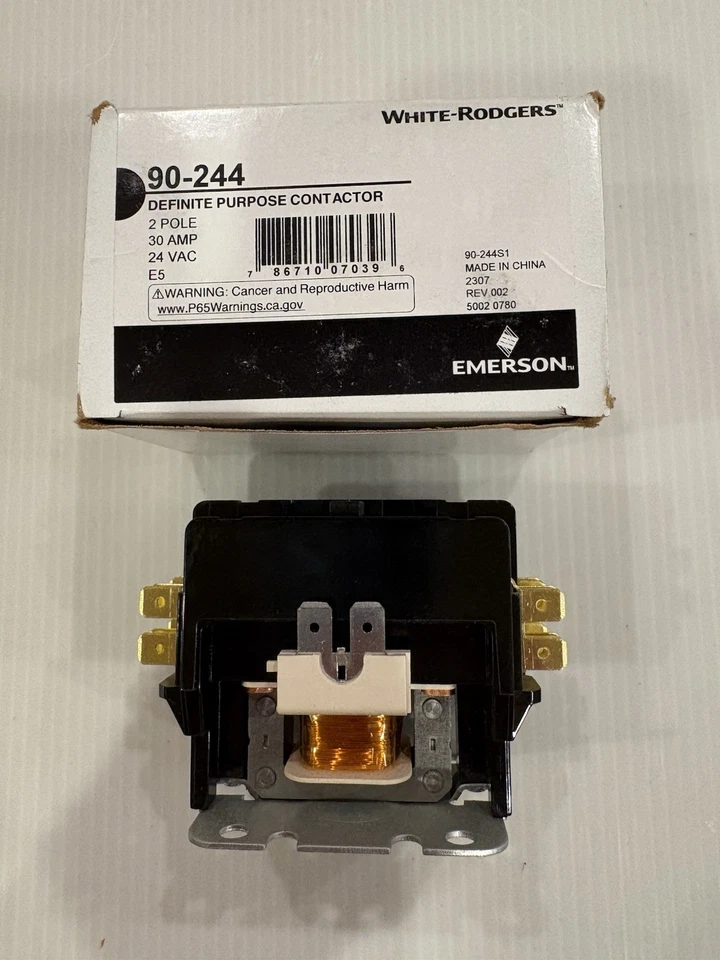 Emerson 30 Amp 2-Pole Definite Purpose Contactor 90-244 White Rodgers - Image 4 of 4