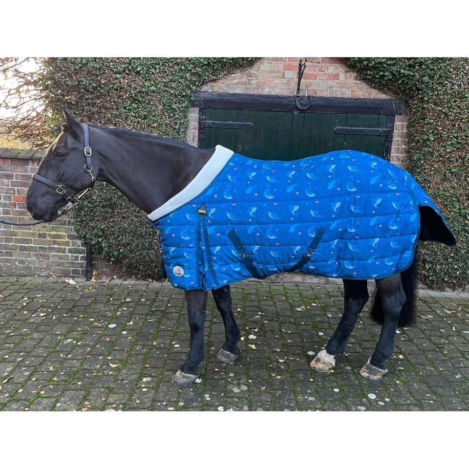 Ruggles Heavy Horse 400g Stalldecke mit Fleecekragen - Haifischmuster