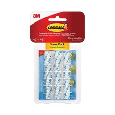 Command 17026CLR40ES Hooks and Strips - Clear (40 Clips & 48 Strips/PK) New 0.37 per strip