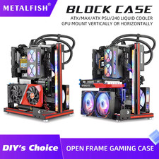 BlockCase Aluminum Open Frame Case Support ATX/M-ATX Mainboard GPU Mount Horizon