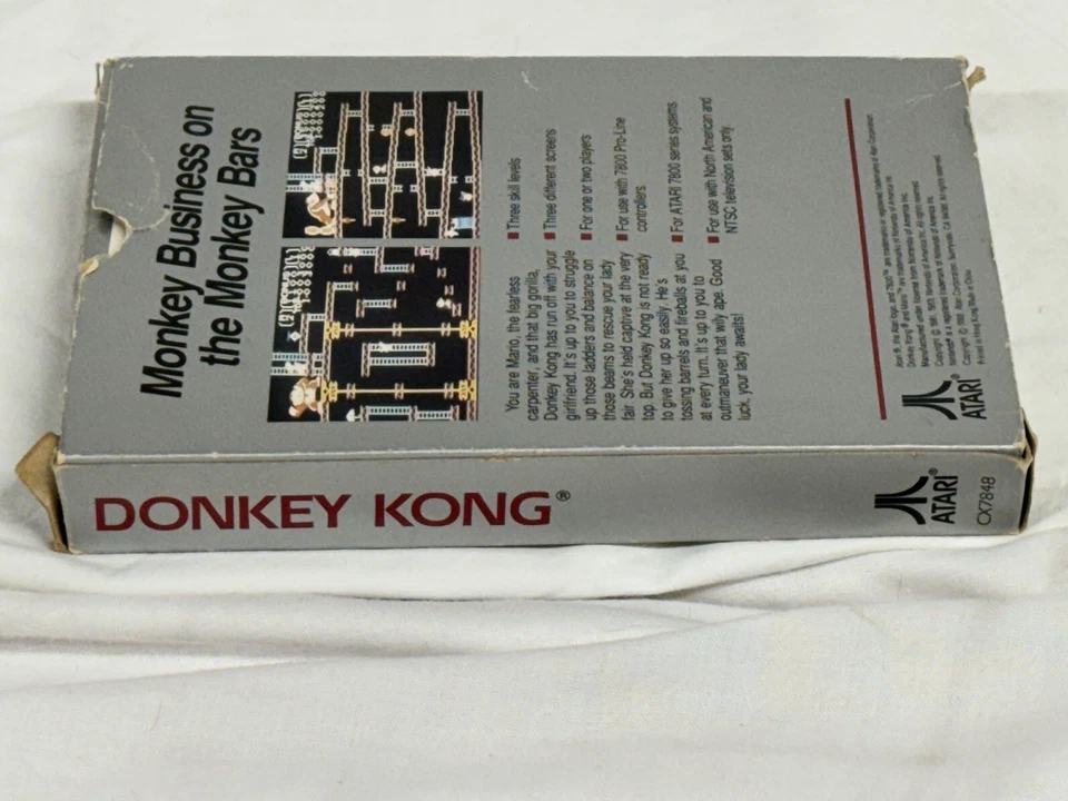 Donkey Kong - Atari 7800 (Nintendo, 1988) w/ Original Box + Manual - Image 4 of 4