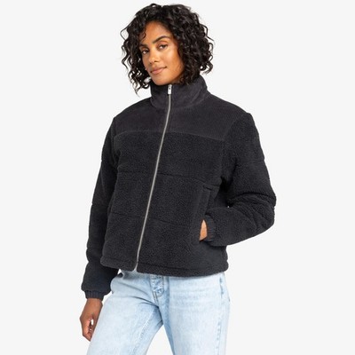 Roxy Damen Fall For You Full Zip Fleece Steppjacke warm Mantel gefüttert Relaxed