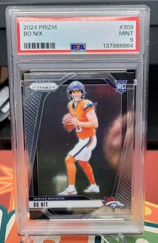 2024 Panini Prizm - Rookies Bo Nix #309 (RC) PSA 9