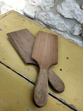 Vintage Original Small Butter Pats Paddles Wooden Ribbed Ridged 