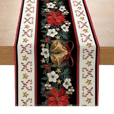 NEW MERRY CHRISTMAS TABLE Top RUNNER, SANTA,Tree..13" x 72". 10