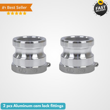 2 pcs Aluminum cam lock fittings 2" Part A cam groove hose fitting camlock fi...