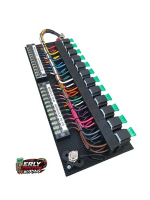 Race Car Fuse/Relay Panel Board 12 Circuits Color Coded wiring USA Made - Imagen 1 de 3