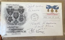 Hiroshi H. Miyamura & Bob Kerrey signed MOH FDC -Korean & Vietnam War MOH Army