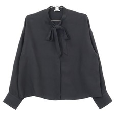 HERMES H6E0629DA Silk Crepe Cavalry Clou de Selle F lonnerie Shirt 34 black