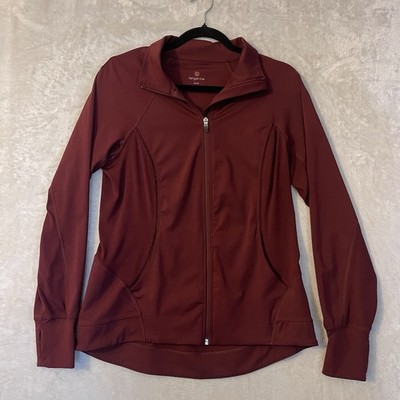 Tangerine Active Rib Trim Jacket Women's Brick Red Medium Quality Workout