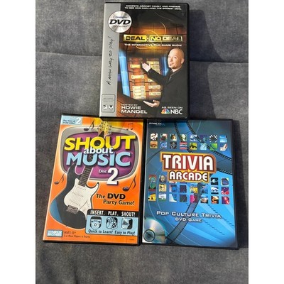 Interactive DVD Game Lot Deal or No Deal Shout About Music Trivia Arcade 3 Pack