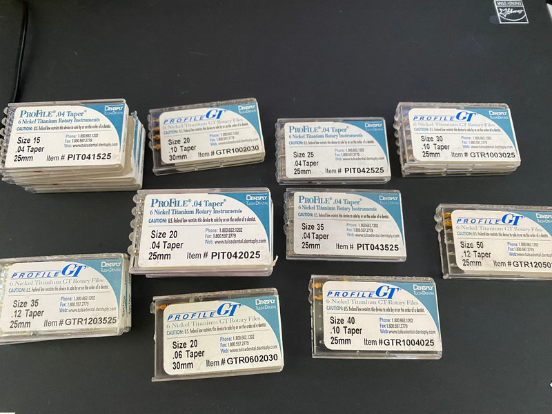 Lot 77 Dentsply ProFile GT Nickel Titanium rotary files endo endodont dentistry