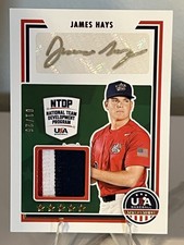2022 Panini USA Baseball Stars & Stripes JAMES HAYS Gold Auto Patch Bookend 1/25