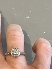 9CT WHITE GOLD DIAMOND RING SIZE M1/2  0.50 CARAT HALLMARKED H SAMUEL. BOXED